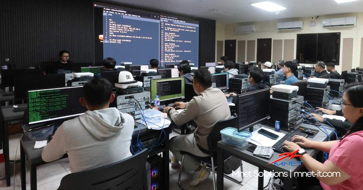 Hands-on CCNA training with real routers and switches at Mnet Solutions